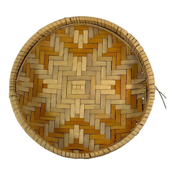 Basket African Winnowing Woven Reed Tray Kenya 8.5" Serving Centerpiece Storage - Picture 3 of 5